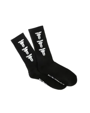 STEP & REPEAT SOCK - BLACK / WHITE