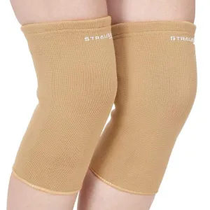 STRAUSS Elastic Knee Cap Support | Support for Ankle, Knee, Elbow Pain Relief, Sports & Workout | Can Be Used For Squats and Powerlifting | Large, 1Pair,(Beige)