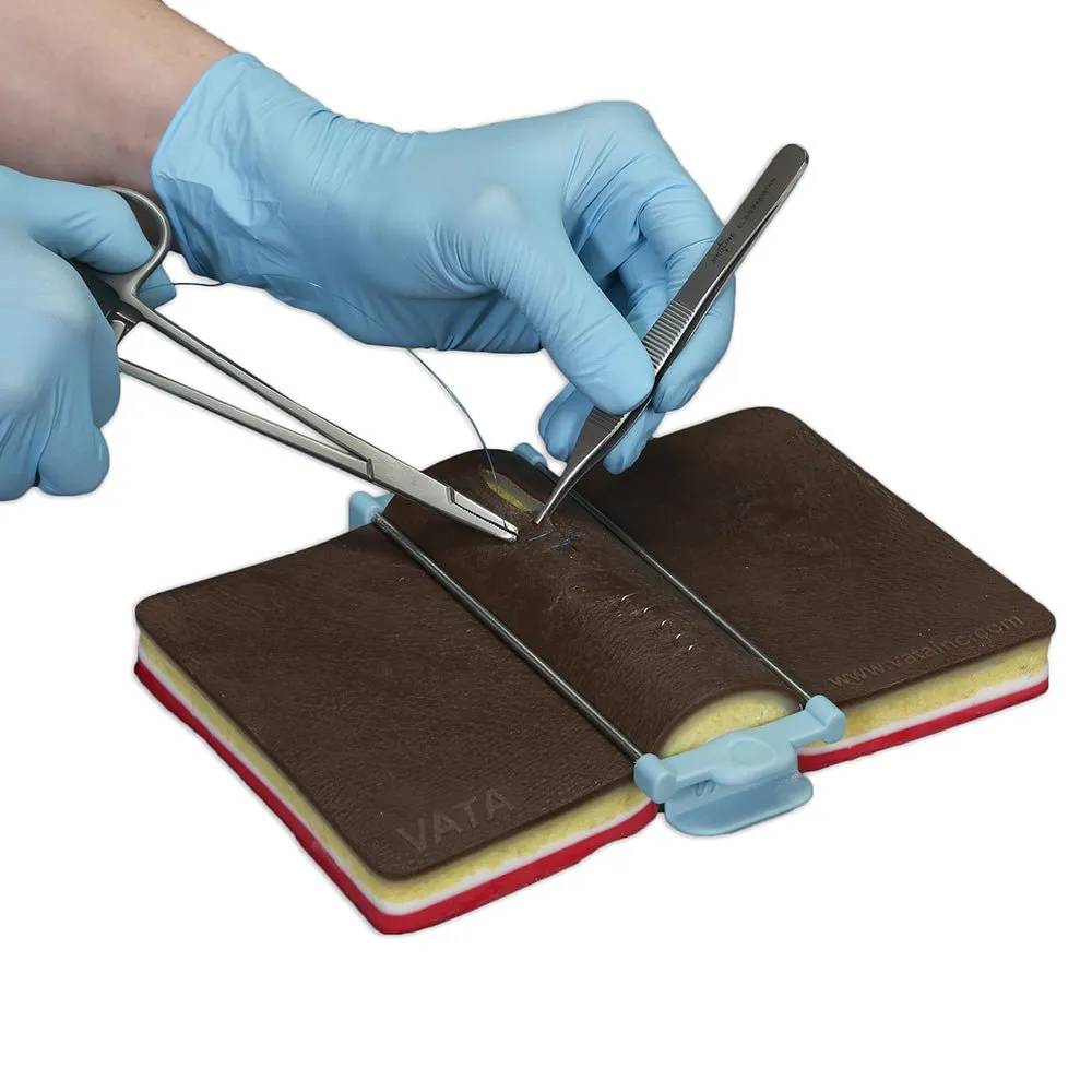 Suture Skills Trainer Pad with 5 Tissue Layers - Dark Skin