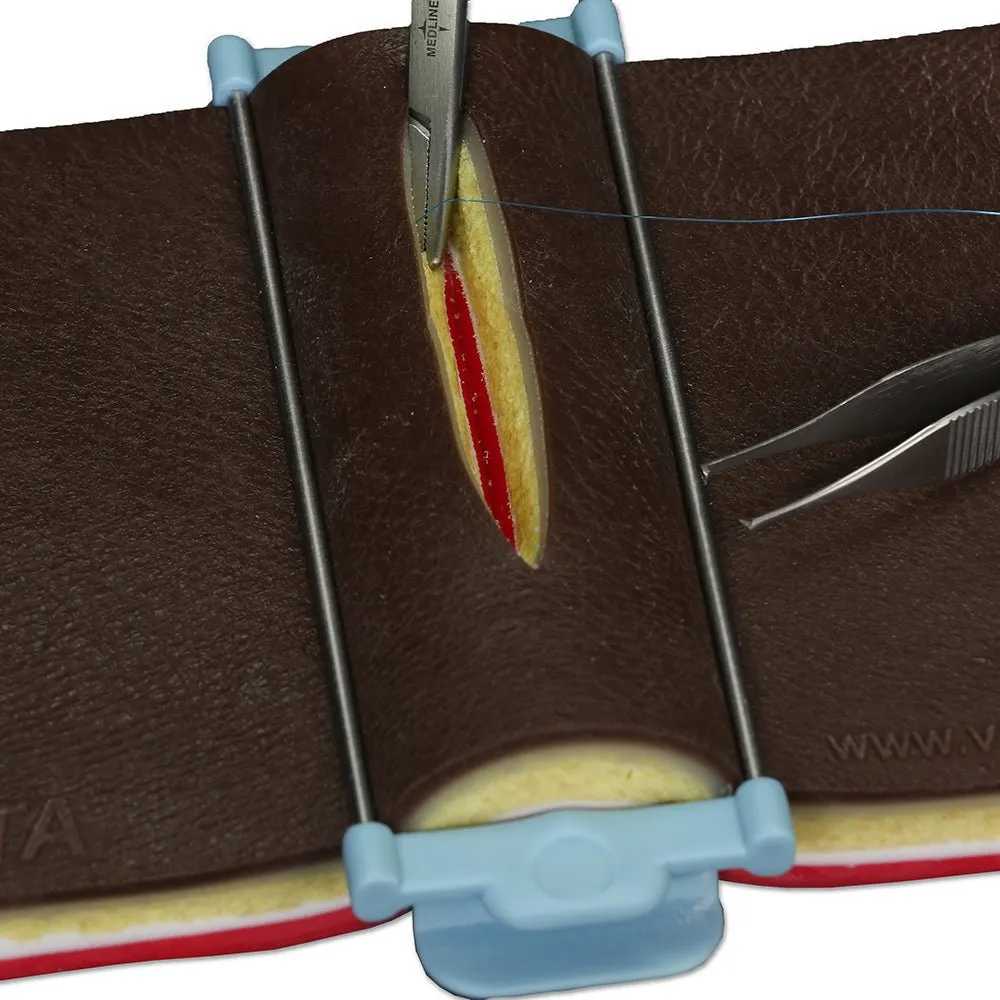 Suture Skills Trainer Pad with 5 Tissue Layers - Dark Skin