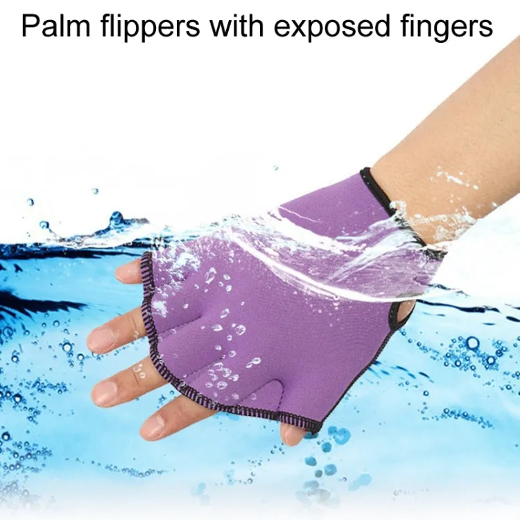 Swimming Training Duck Palm Webbing Multifunctional Snorkeling Gloves, Size: S(Purple)