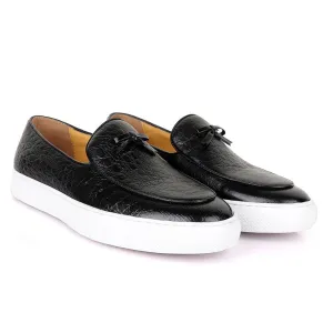 Terry Taylors Exotic Black Leather Sneaker Shoe