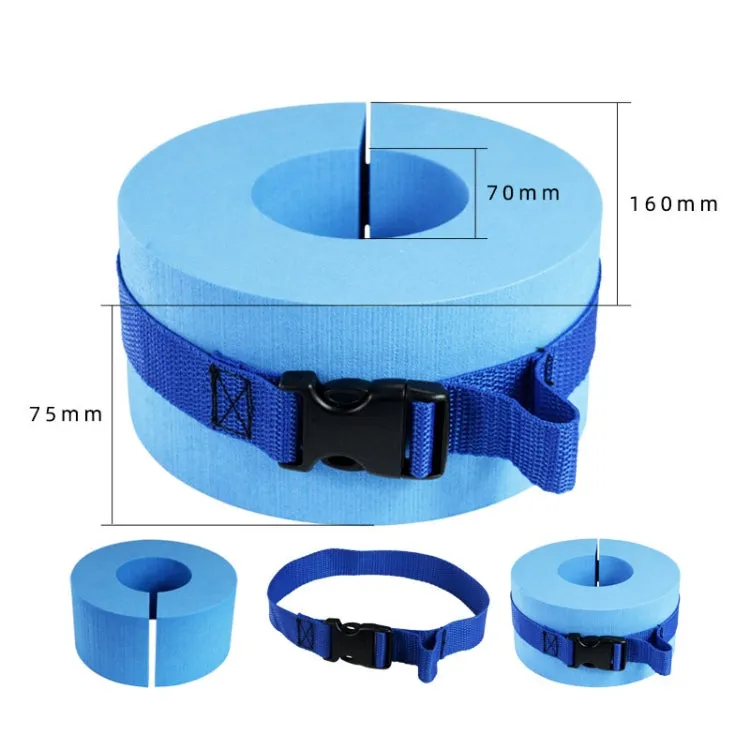 Thickened Large Buoyant Arm Swimming Ring Adult Tie Leg Floatation Ring(Blue)