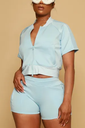 Toxic Short Sleeved Lined Tracksuit - Blue