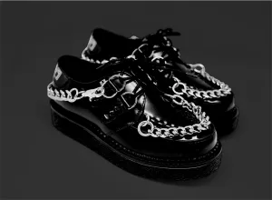 T.U.K x Posers Hollywood Black Leather Double Chain Spike Collab