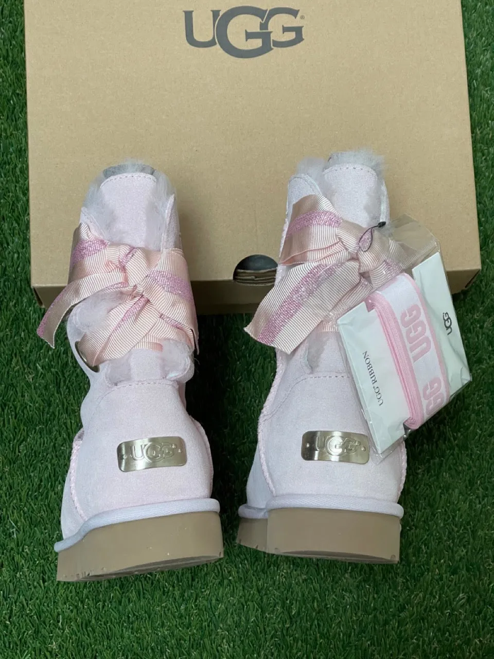 UGG Customizable Bailey Bow short Fleece Lined Pink 1098075-SLPN