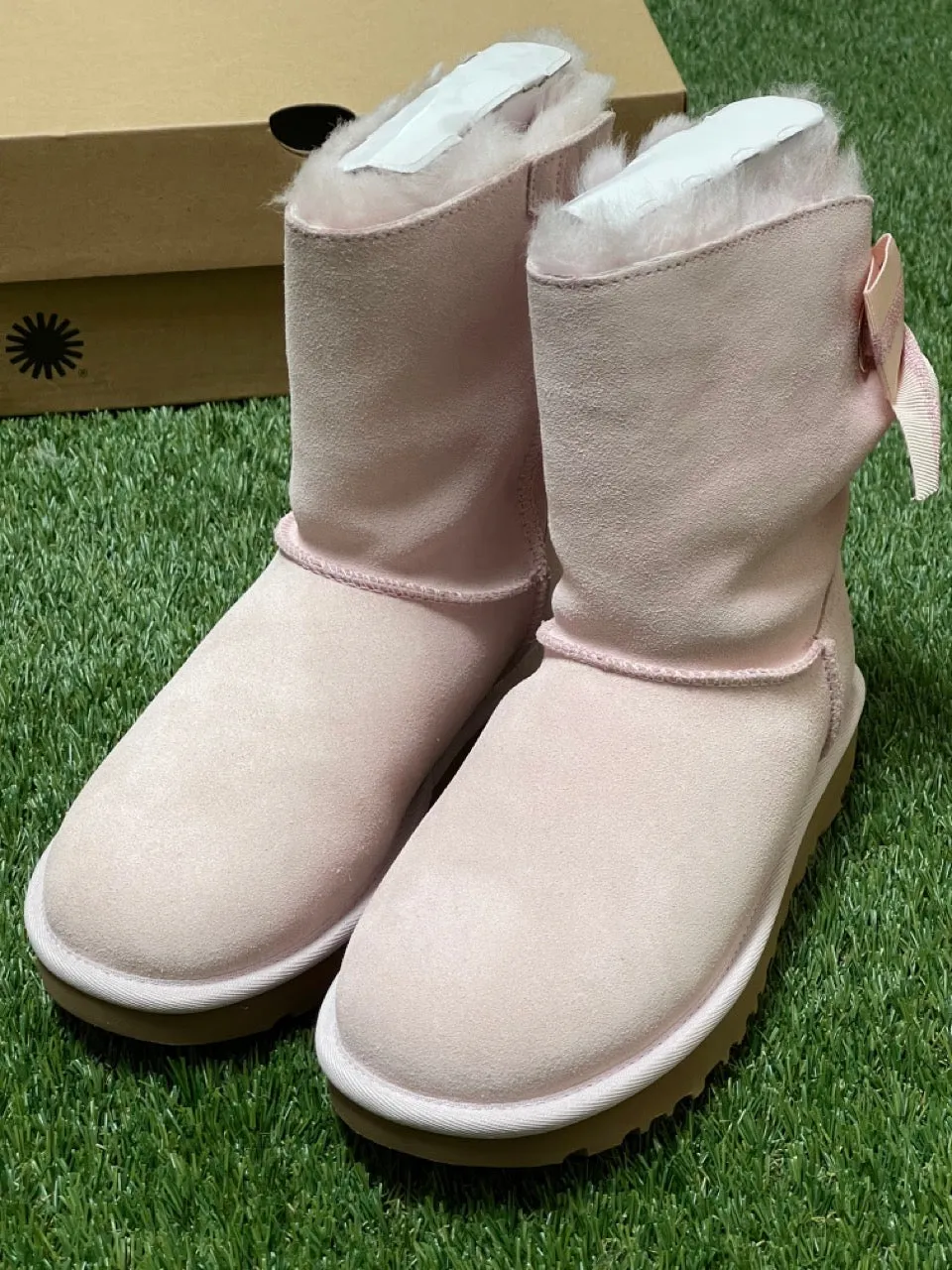 UGG Customizable Bailey Bow short Fleece Lined Pink 1098075-SLPN