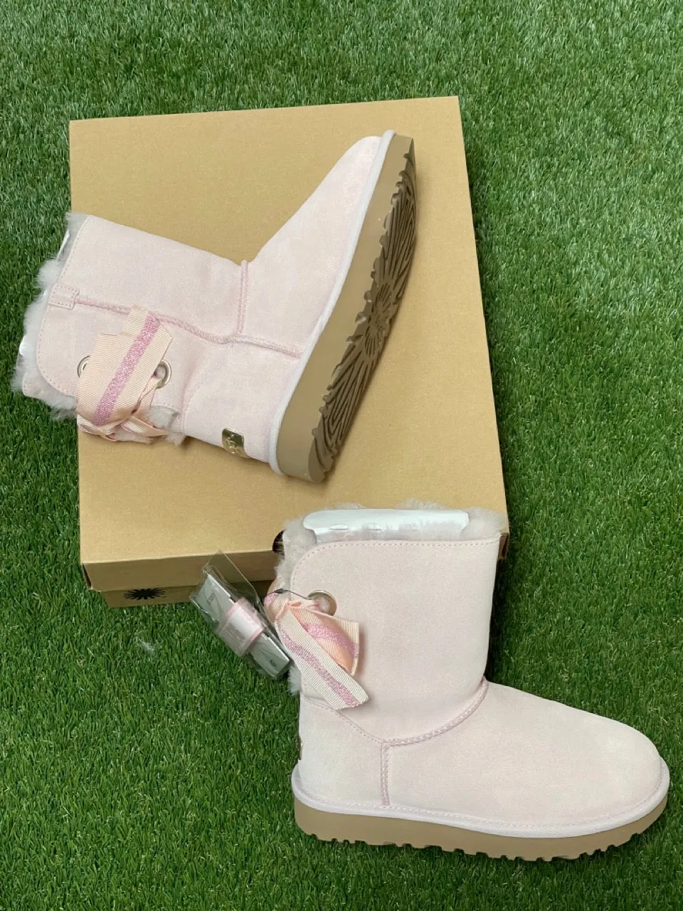 UGG Customizable Bailey Bow short Fleece Lined Pink 1098075-SLPN