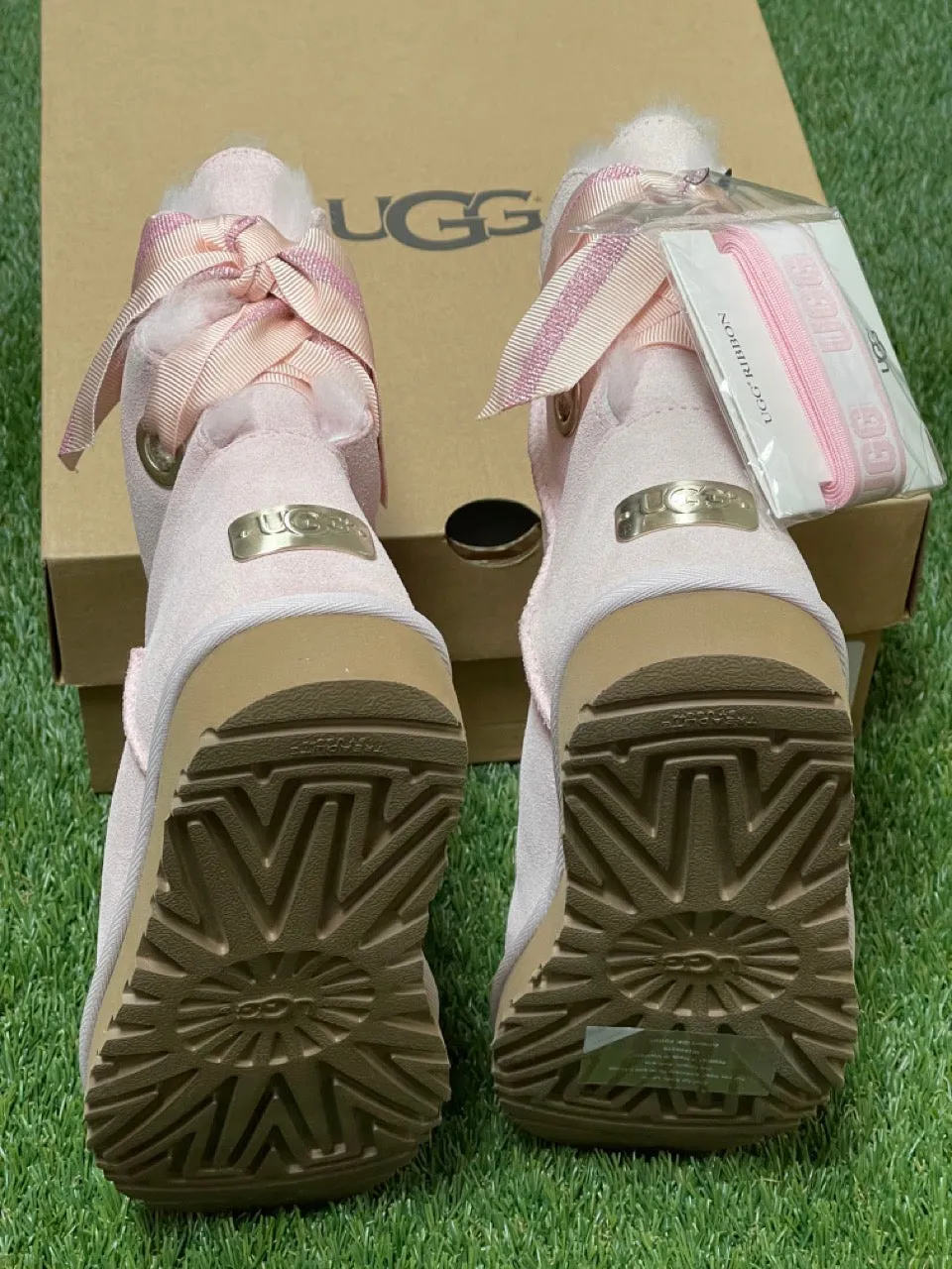 UGG Customizable Bailey Bow short Fleece Lined Pink 1098075-SLPN