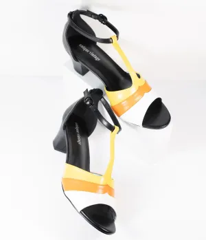 Unique Vintage Candy Corn T-Strap Charisse Heels