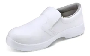 Vegan Microfibre Slip On Safety Shoe White S2 Hospitality Beeswift- Cf832