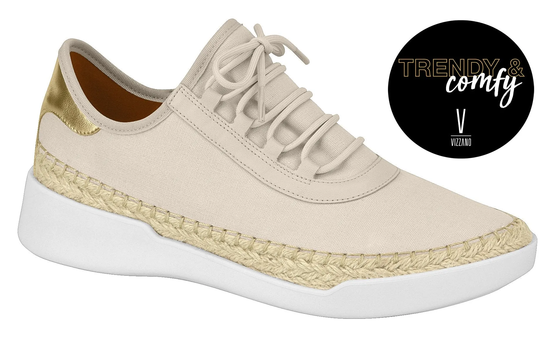 Vizzano 1328.100 Women Fashion Sneaker in Cream Gold