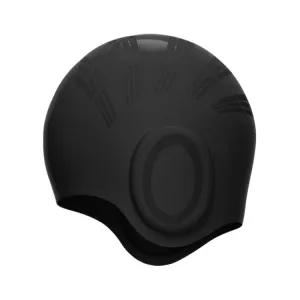 WAVE Waterproof Solid Color Ear Guard Silicone Swimming Cap, Color: Black