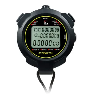 YS Stopwatch Timer Training Fitness Competition Stopwatch, Style: YS-730 30 Memories(Black)